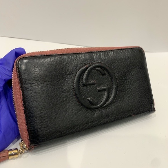 Gucci Black Soho Double G Zip Around Wallet Sku#85559 (Gently used,zip not work) - Picture 12 of 13